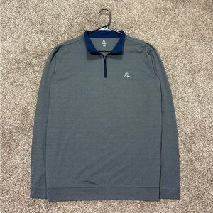 Rhoback 1/4 Zip Pullover Shirt Mens XL Gray Stretch Performance Golf Mock Neck